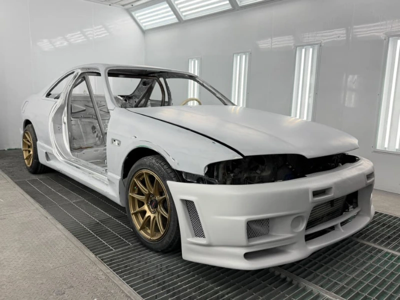 Nissan Skyline after full bodywork, respray and wrap finish at Platinum One Auto in Dubai