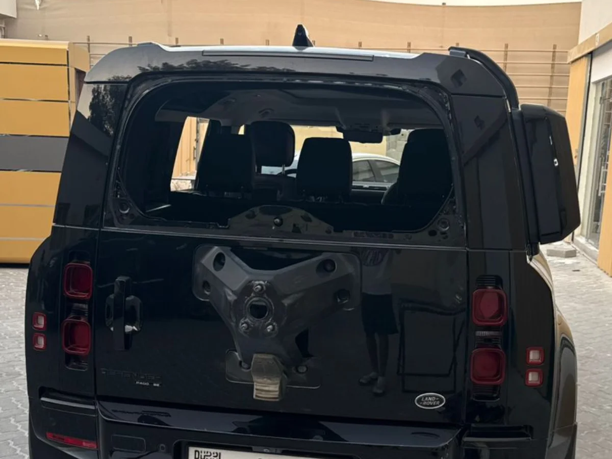 Reverse collision damage on a Land Rover